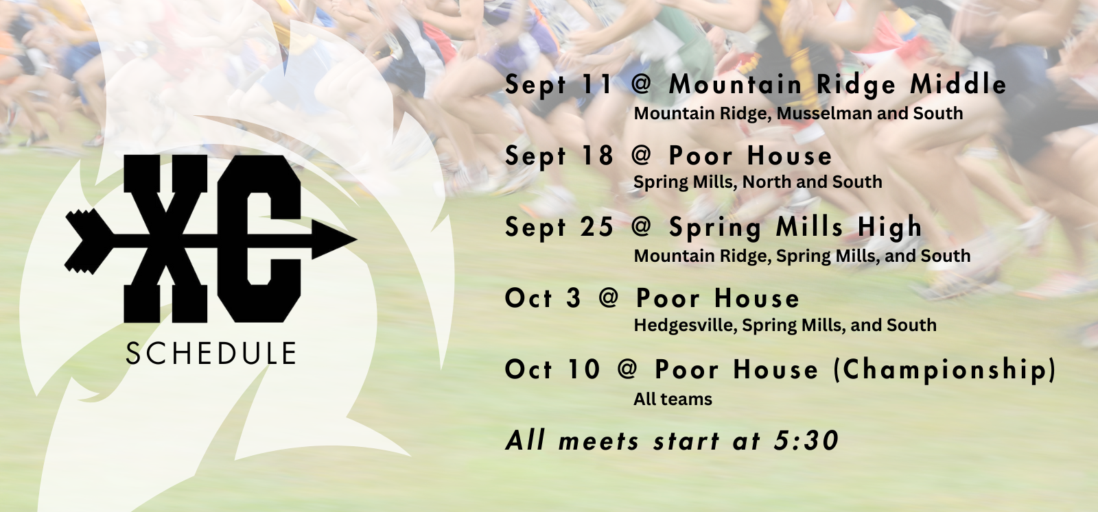 Cross Country Schedule