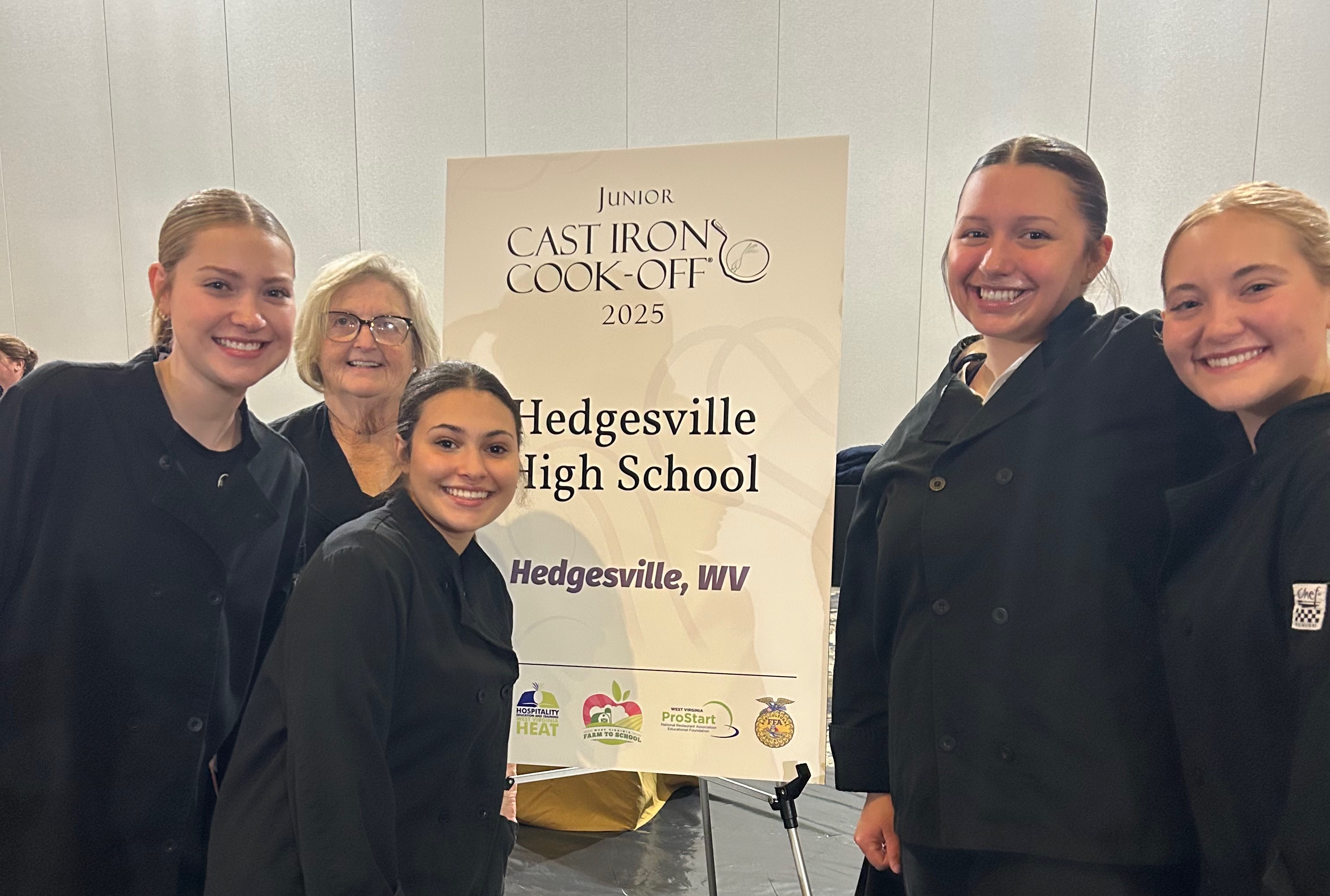 Students at the cast iron cook off