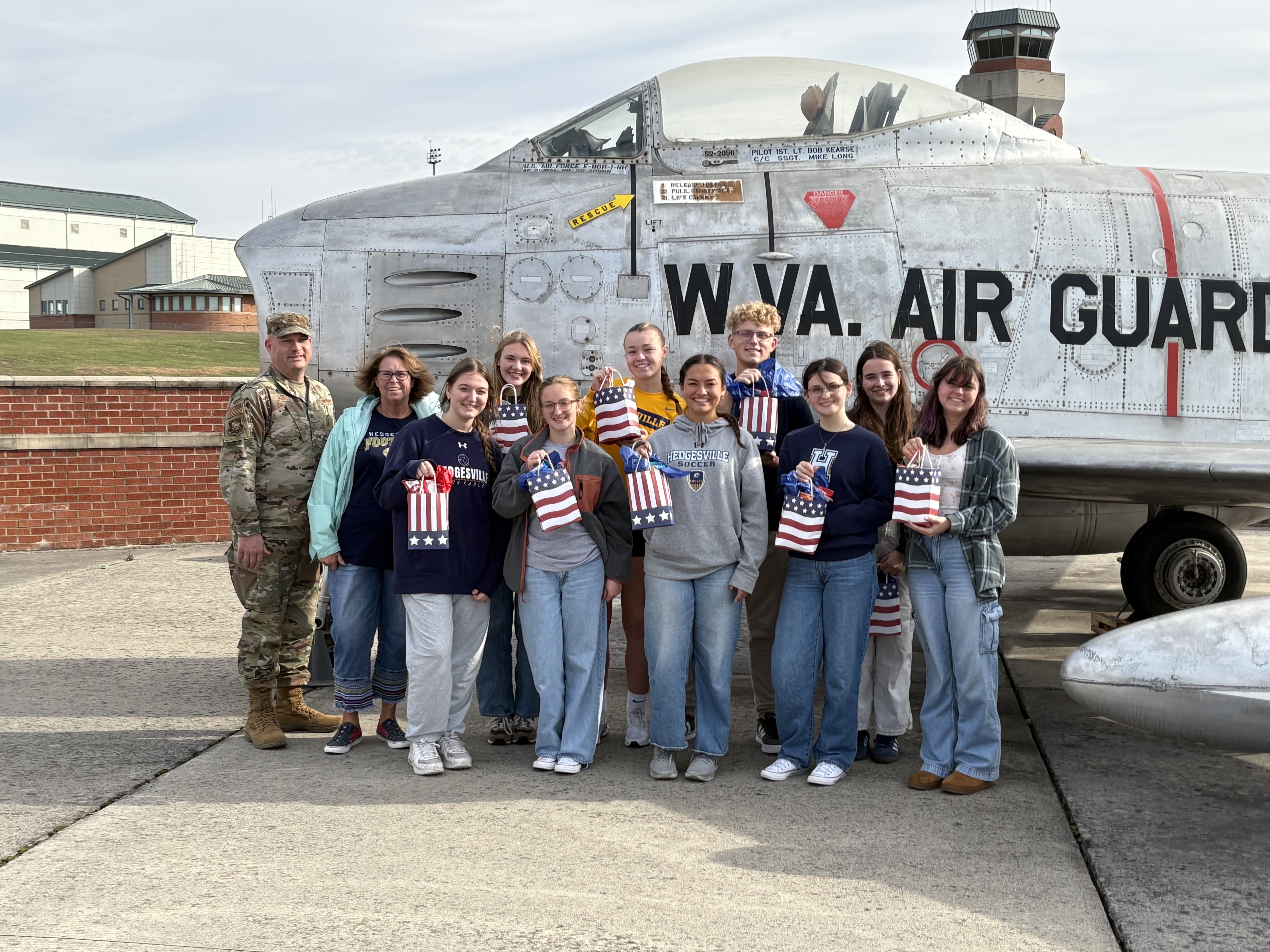National Honor Society Students treating Vets at AirGuard