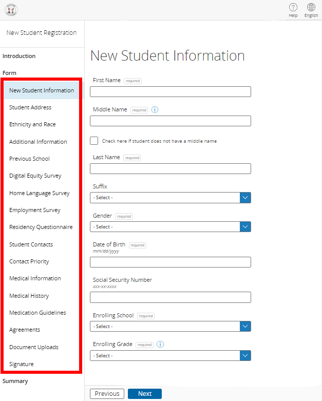 Student Information Section