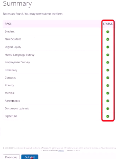 Summary Section