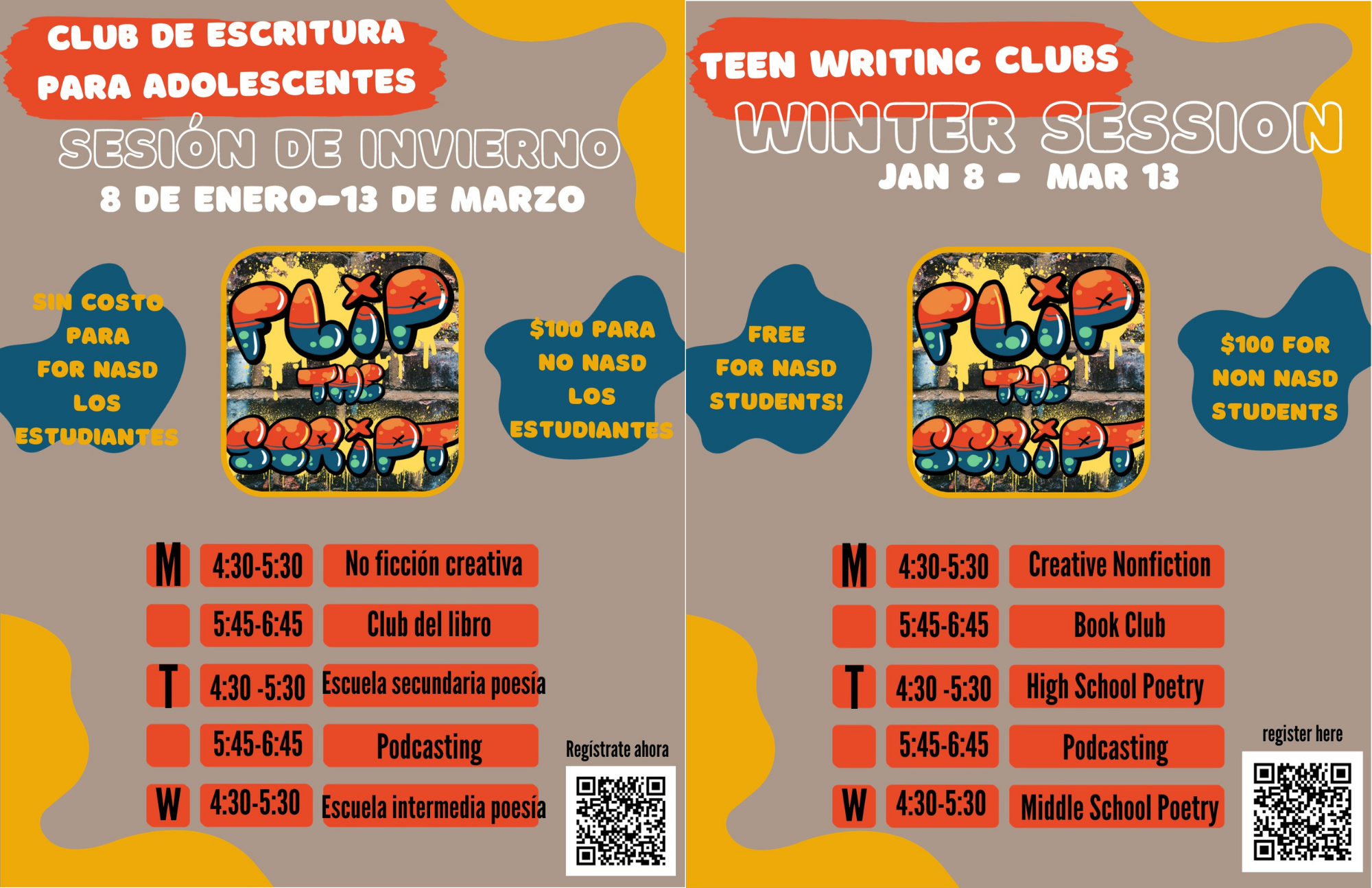 Teen Writing Club Flyer