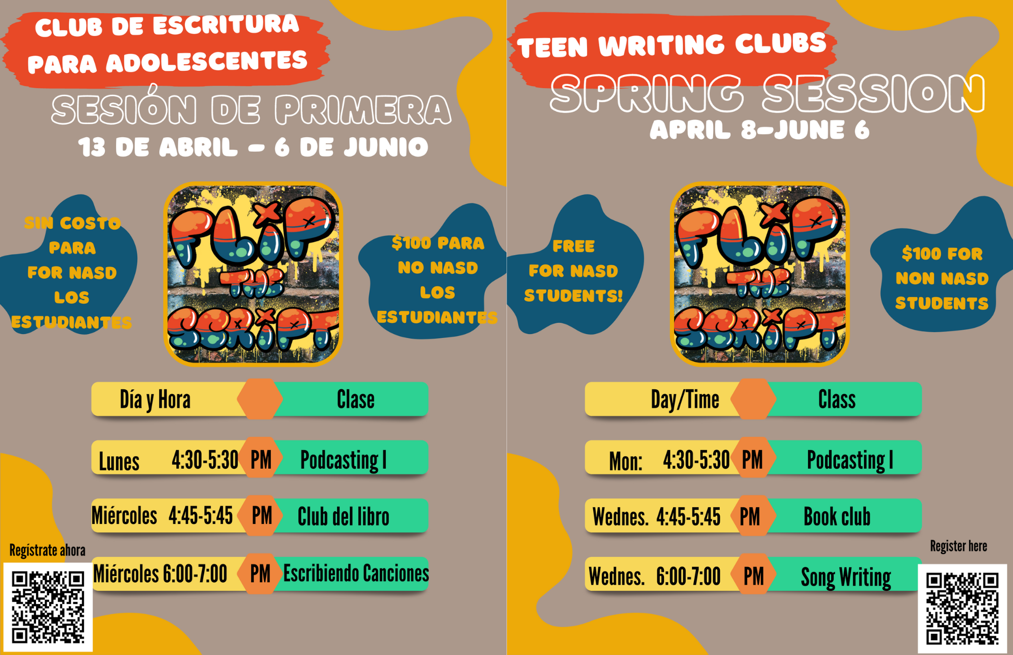 Teen Writing Club Flyer