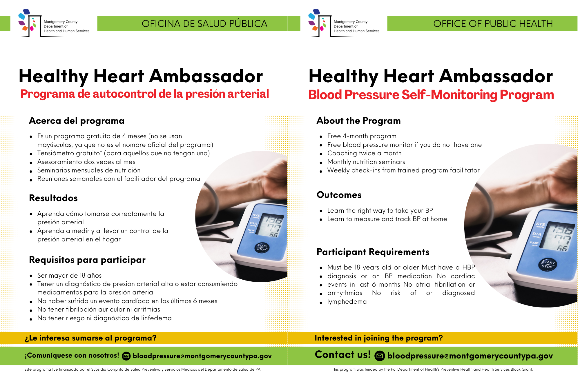 Blood Pressure Program Flyer