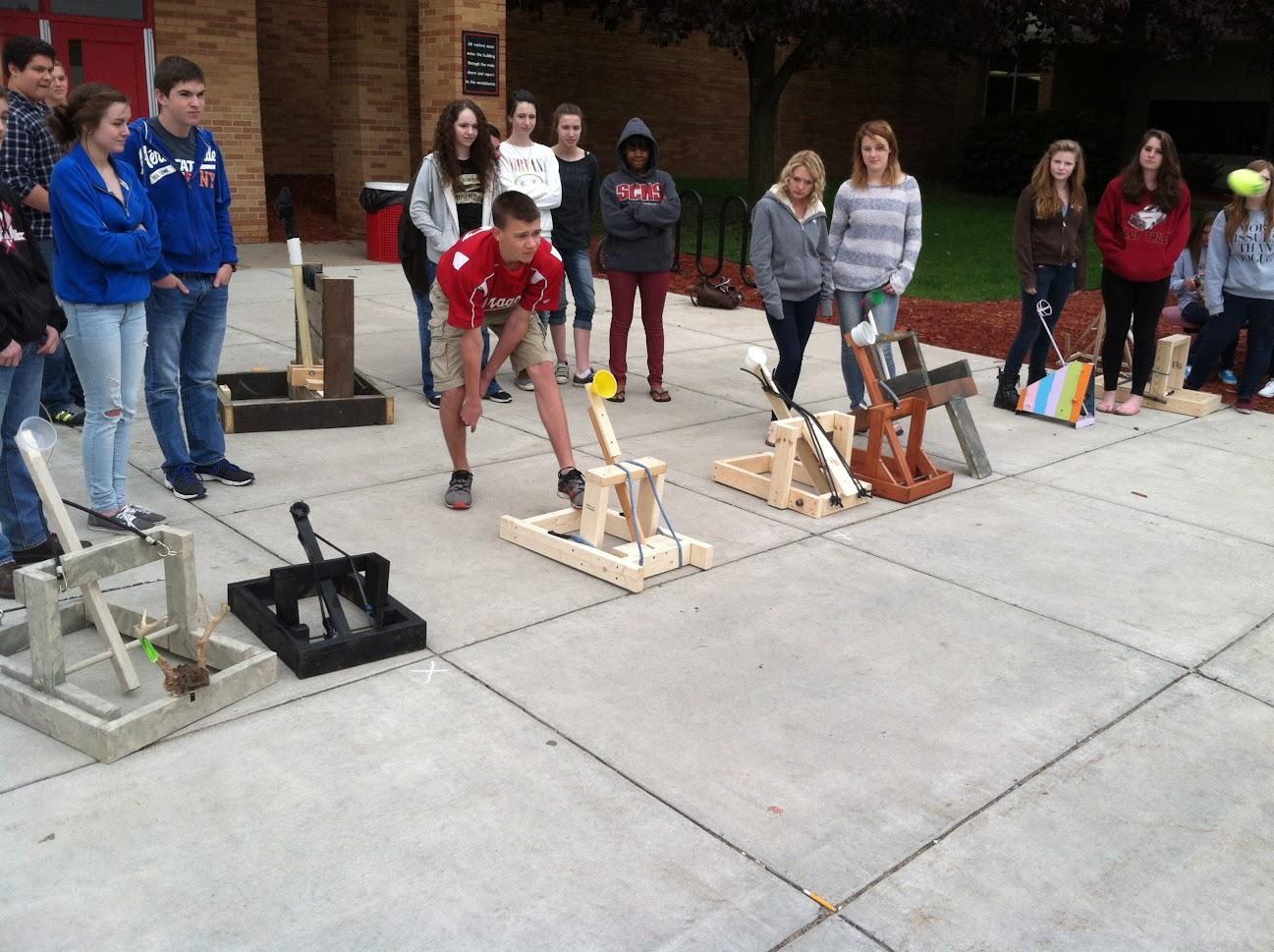 Students design catapults