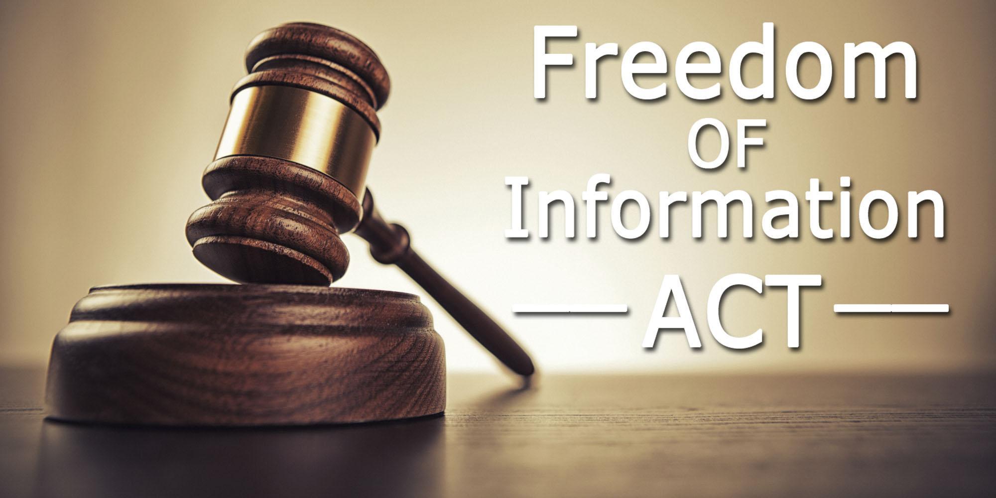 Judge's gavel with text Freedom of Information Act