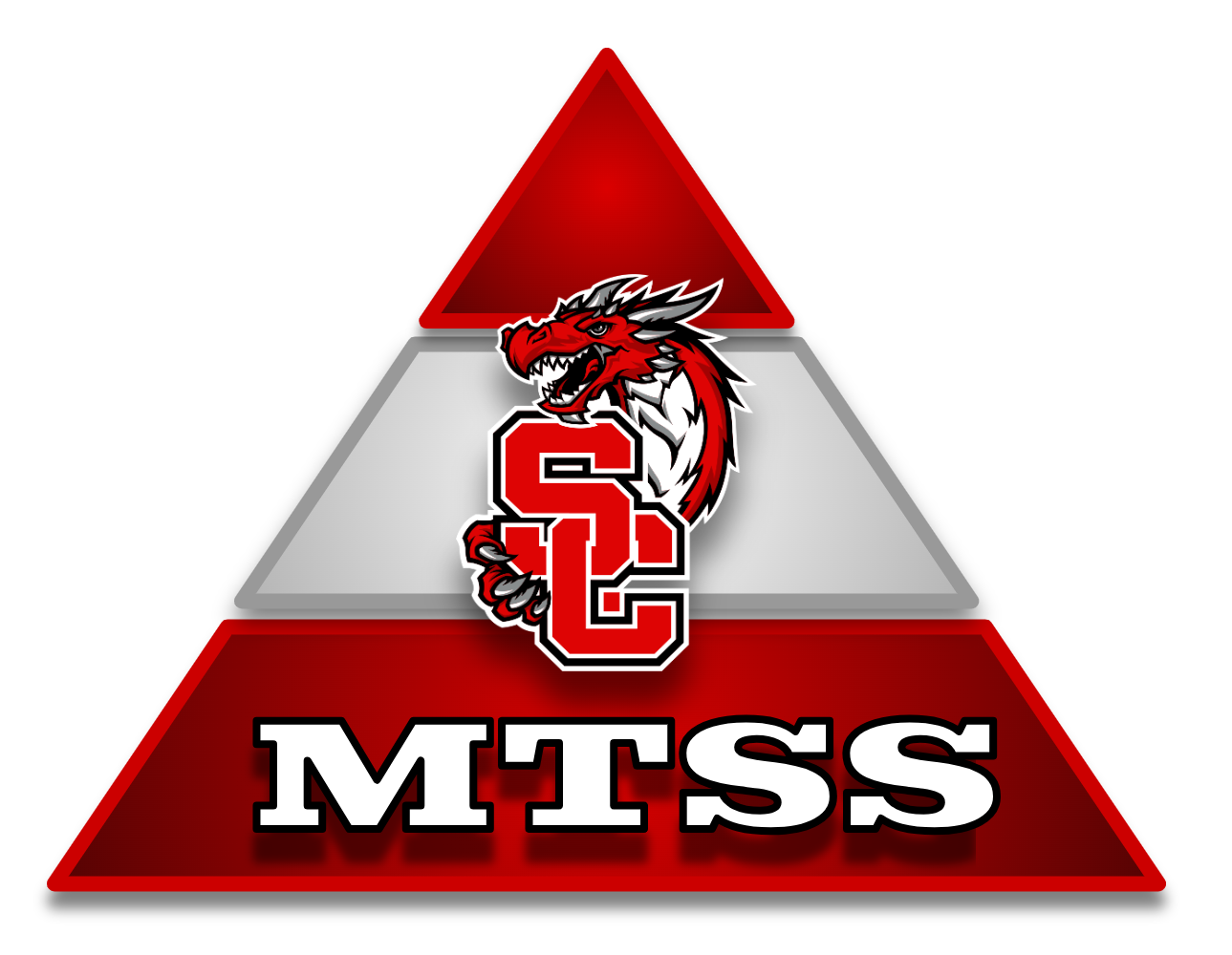 District Logo and MTSS banner across the MTSS Support Pyramid