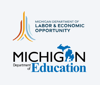 Michigan Depart. of Labor and Michigan Department of Education Logos