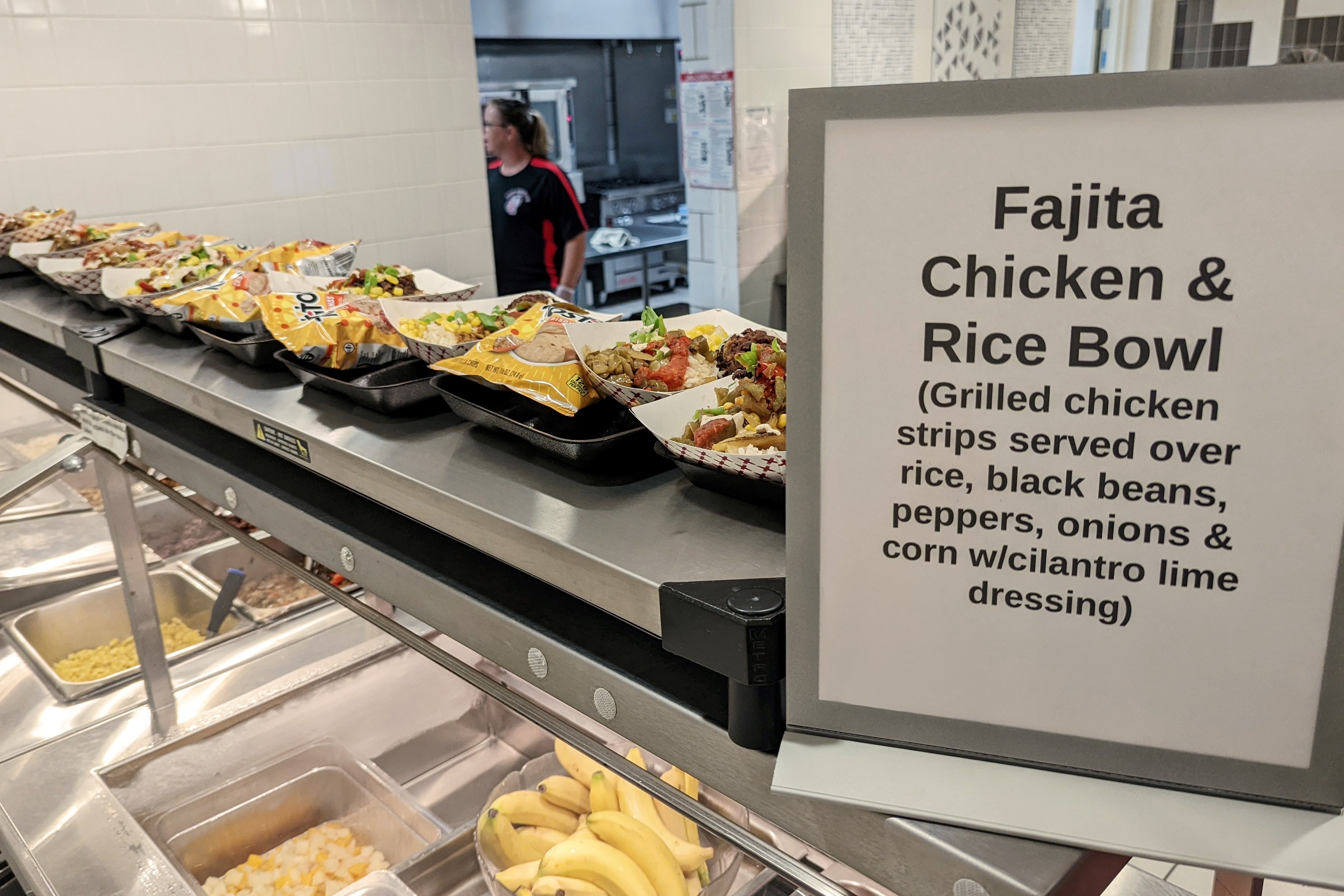 Chicken fajita rice bowl at the High School