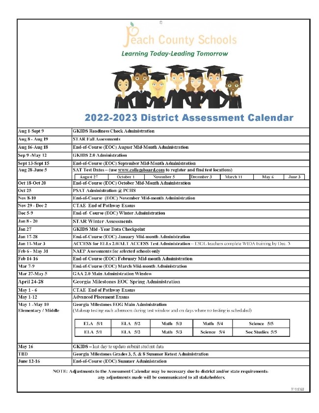Calendars Peach County Schools