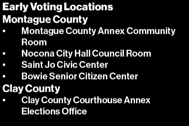 Bowie ISD Early Voting Locations