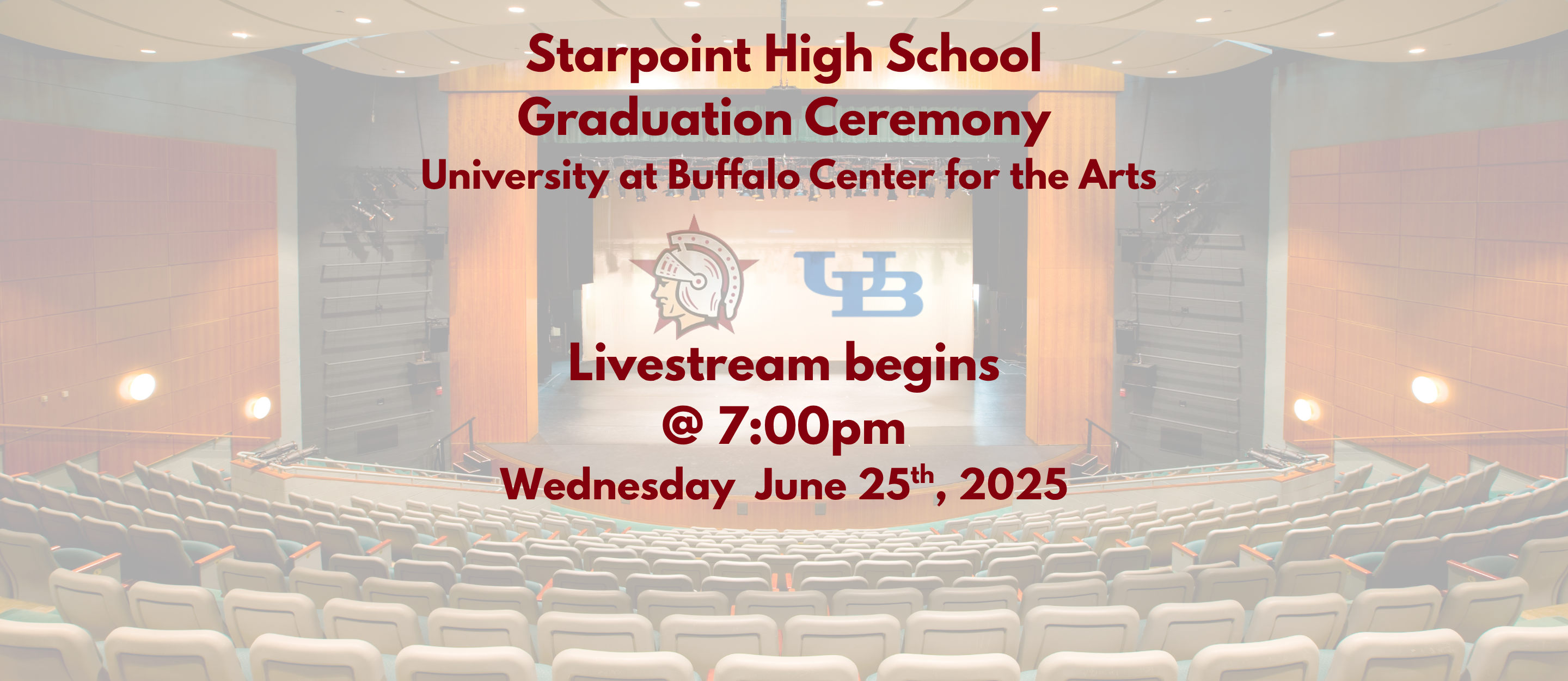 Graduation June 25th at 7pm for livestream