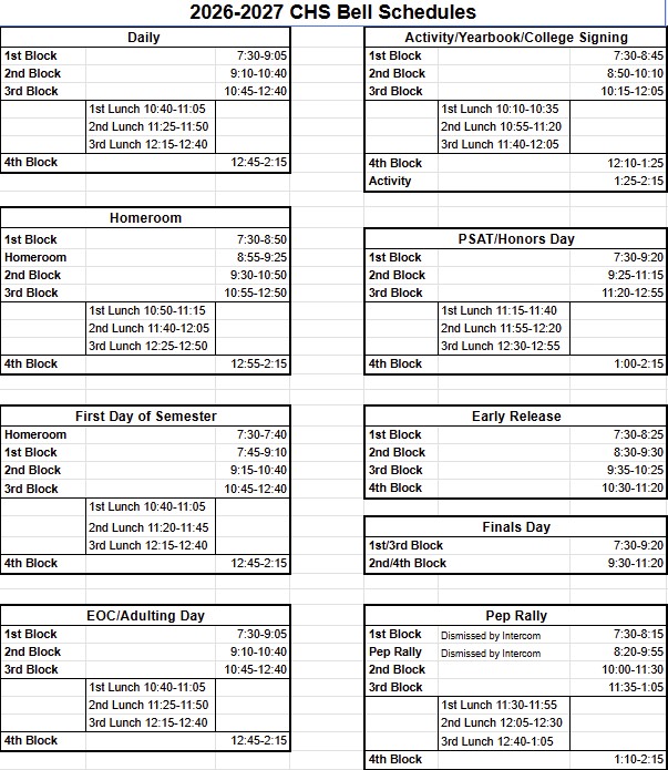 26 27 Bell Schedule