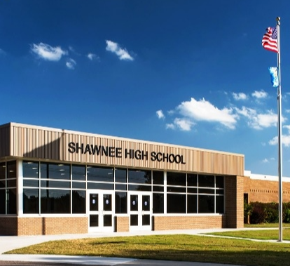 the entrance of Shawnee High School