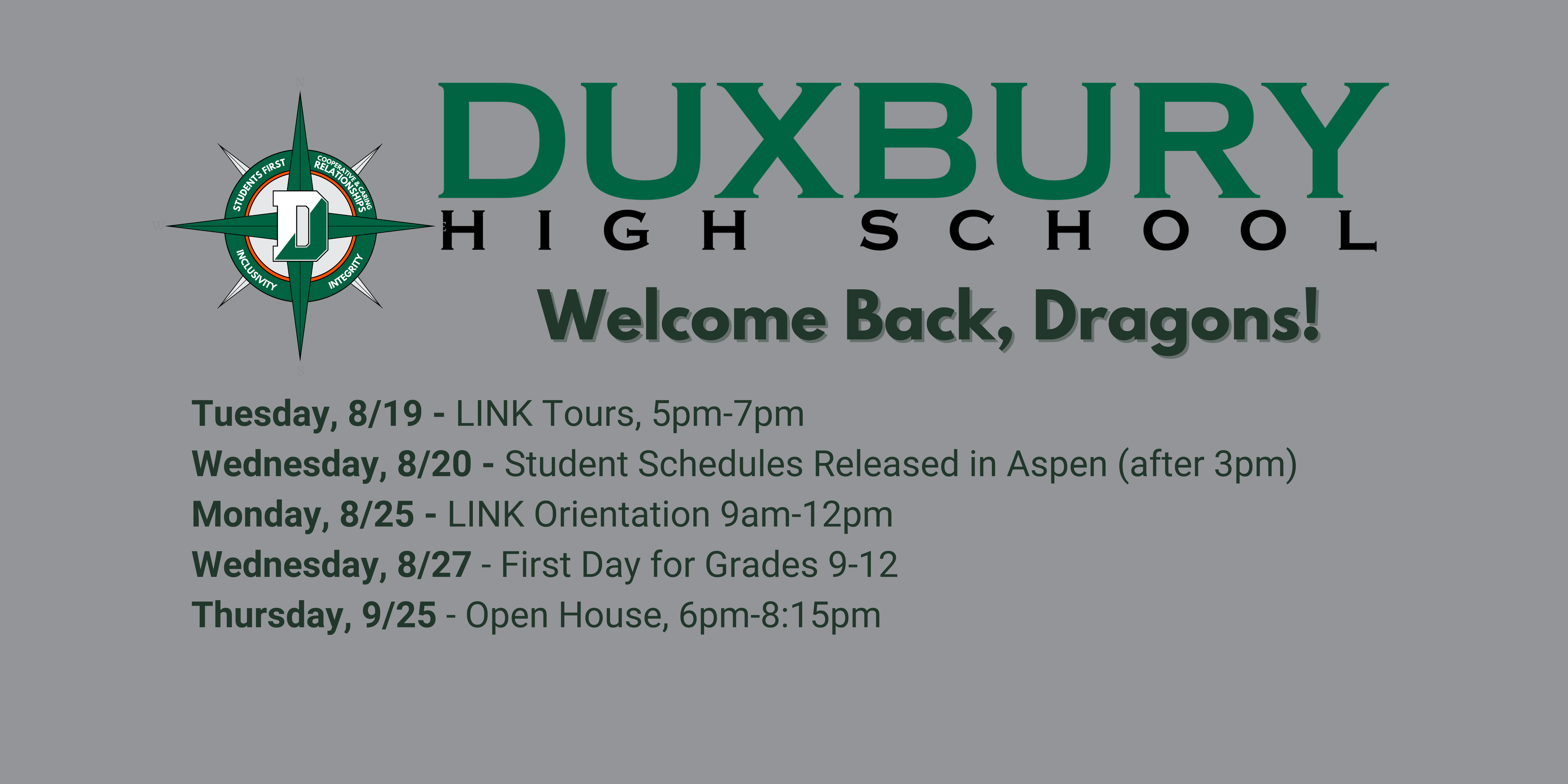 DHS Important Dates