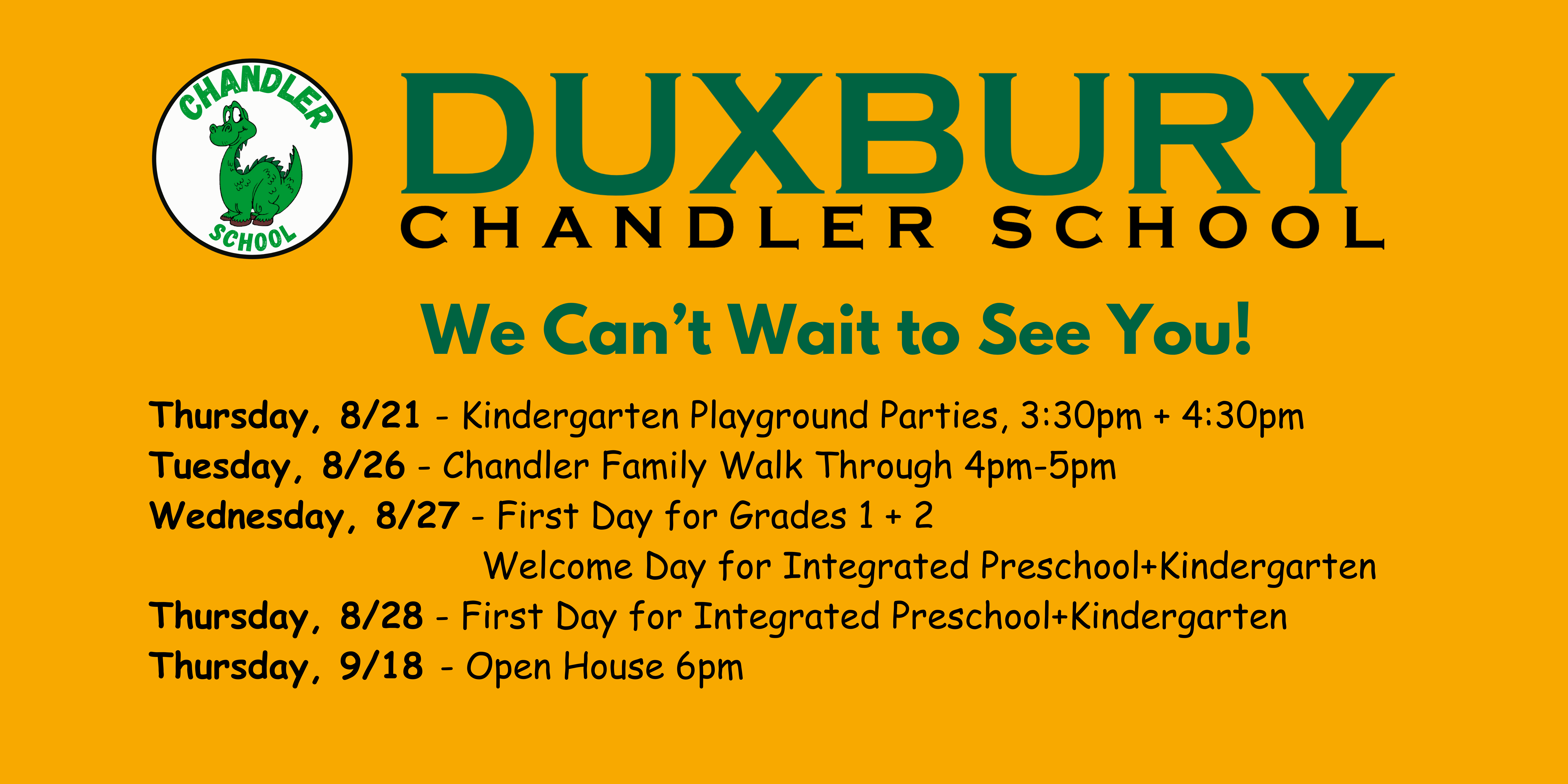 Chandler School Important Start of School Dates