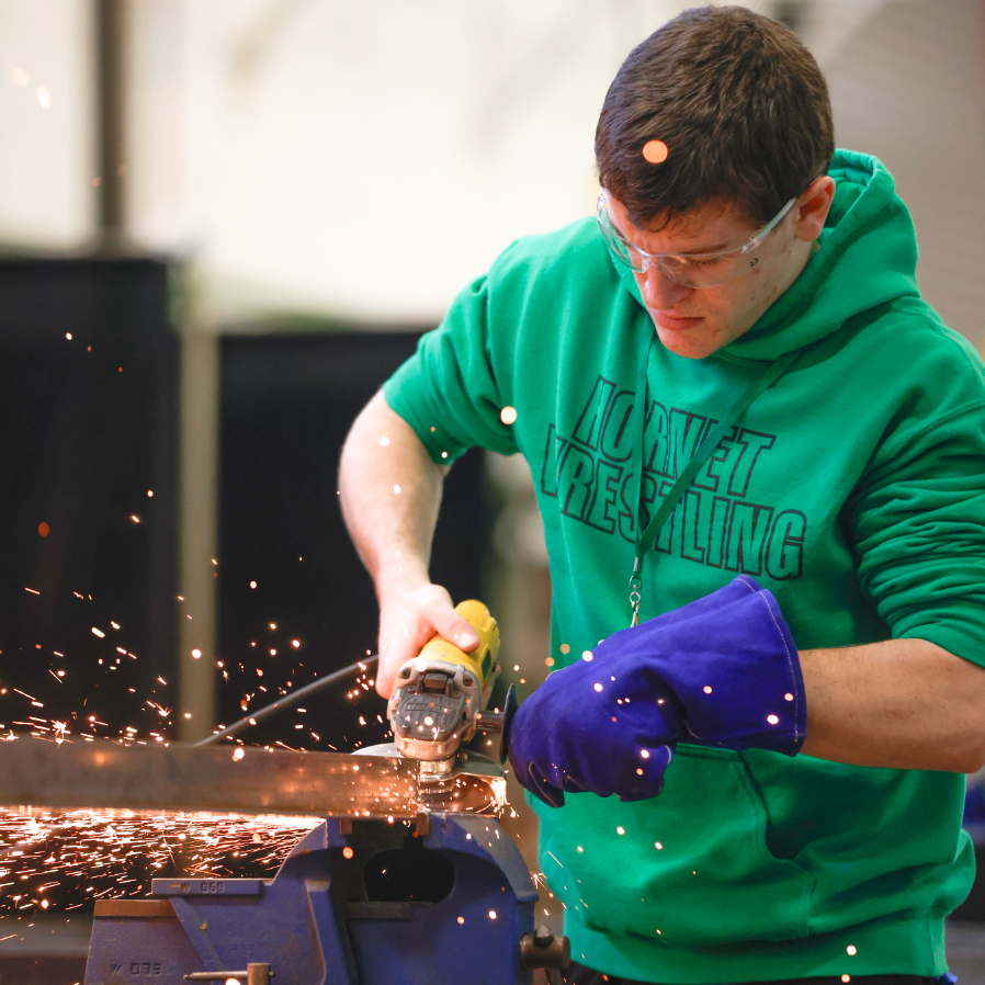 Student welding
