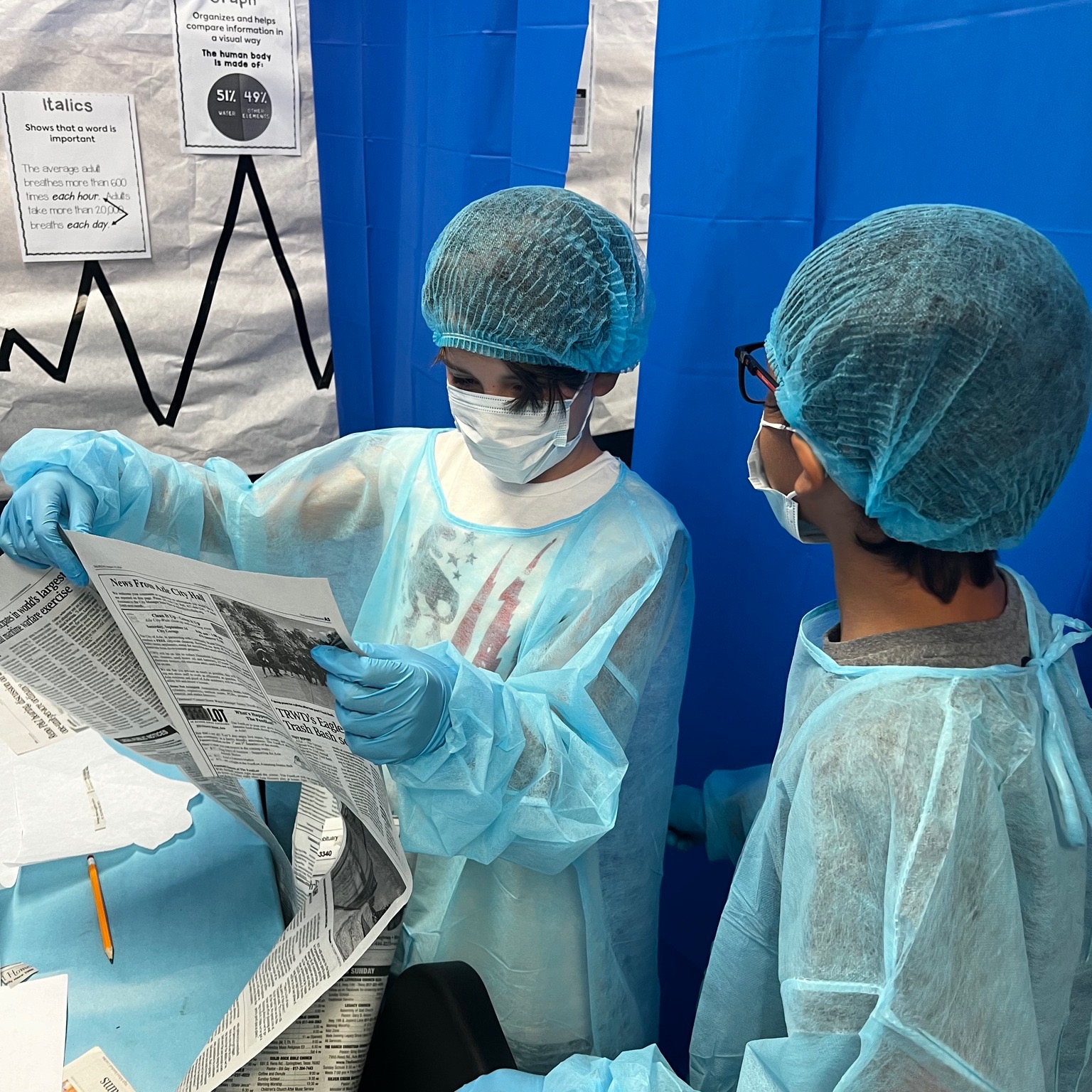 Kids practicing medicine