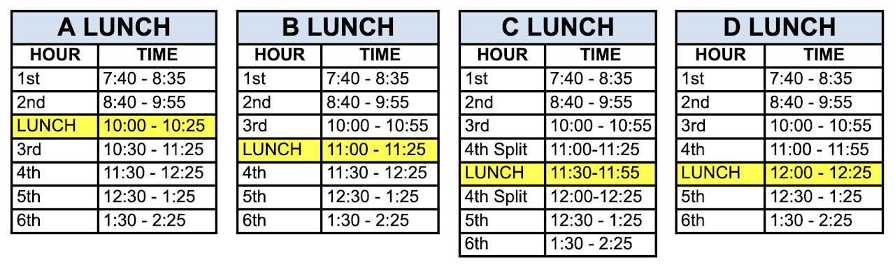 Regular Day Bell Schedule