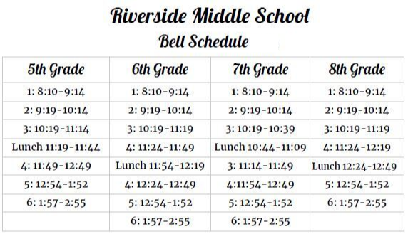 Riverside Bell Schedule