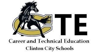 darkhorse Logo with the words: Career and Technical Education Clinton City Schools