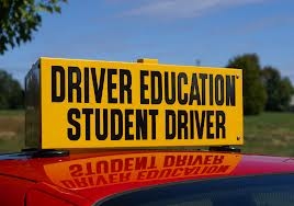 a picture that has the words Driver Education Student Driver