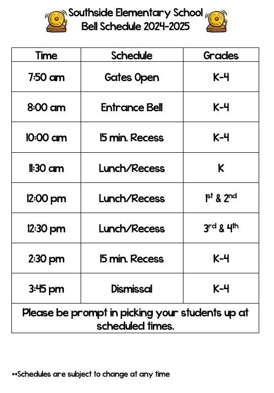 Bell Schedule