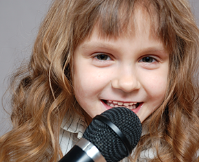 girl with microphone 