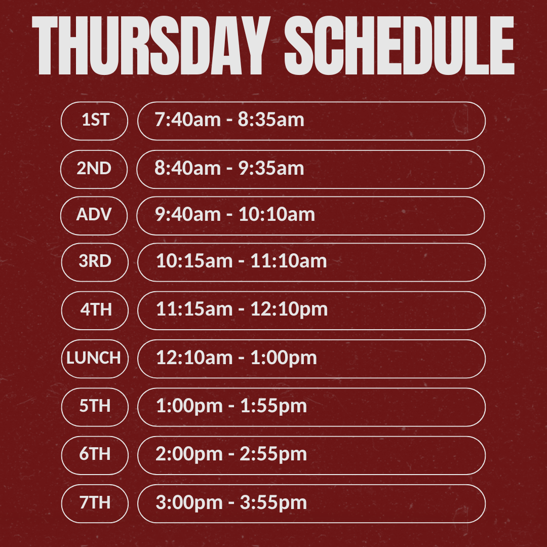 Thursday Schedule