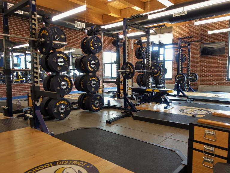 Squat Racks in Ramsey High School's Fitness Center 