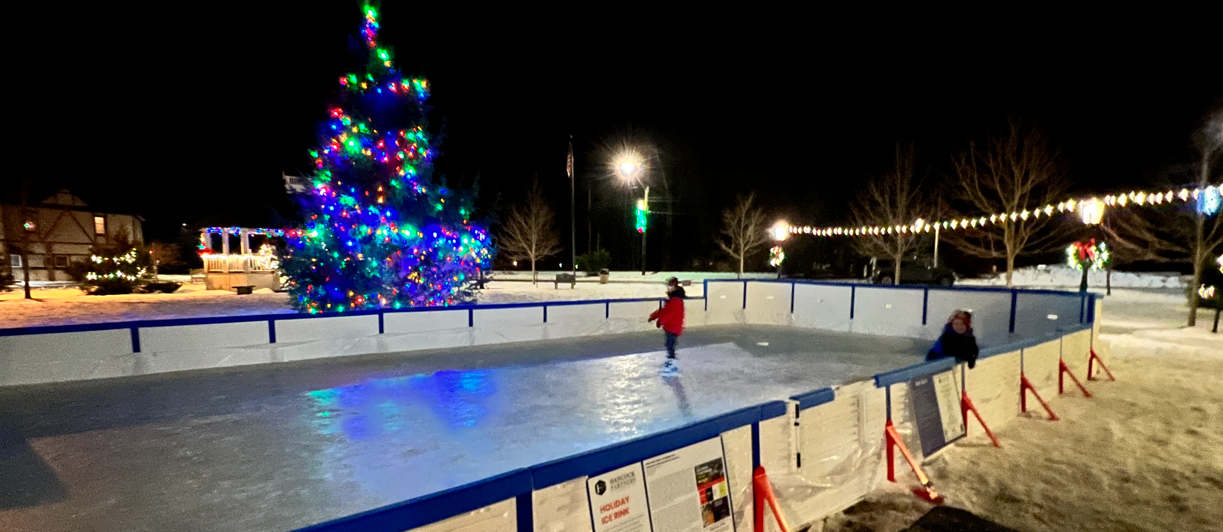 Hancock Holiday Ice Rink Opens in Hancock New York, Ribbon Cutting with Town Supervisor and Hancock Partners 501c3