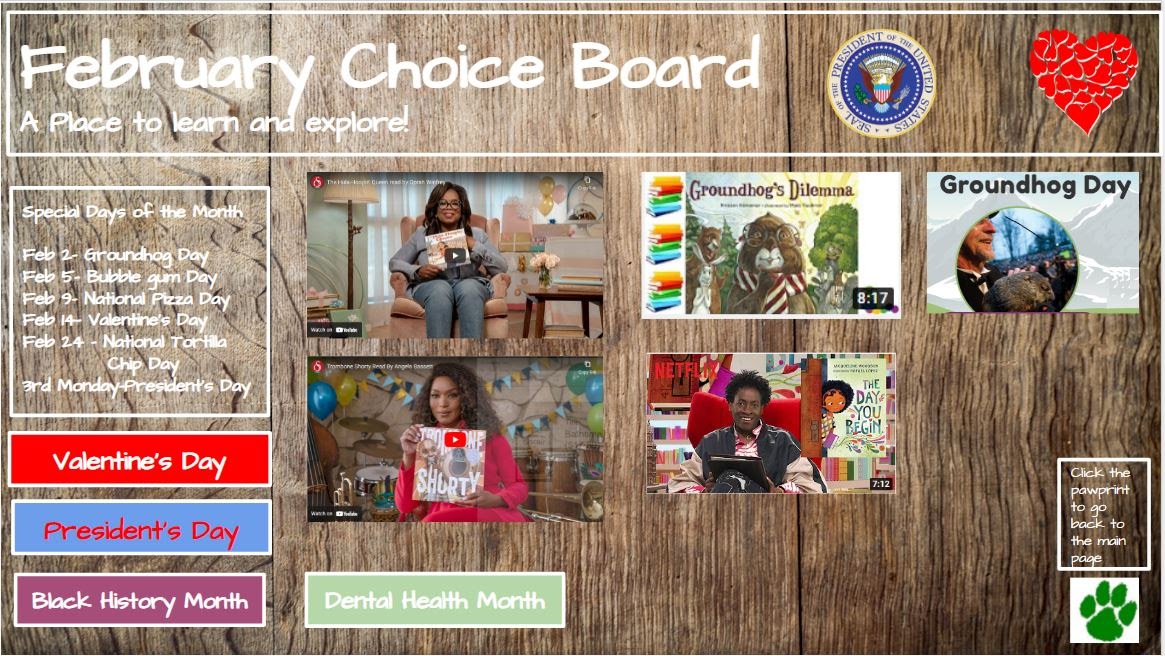 February Choice Board