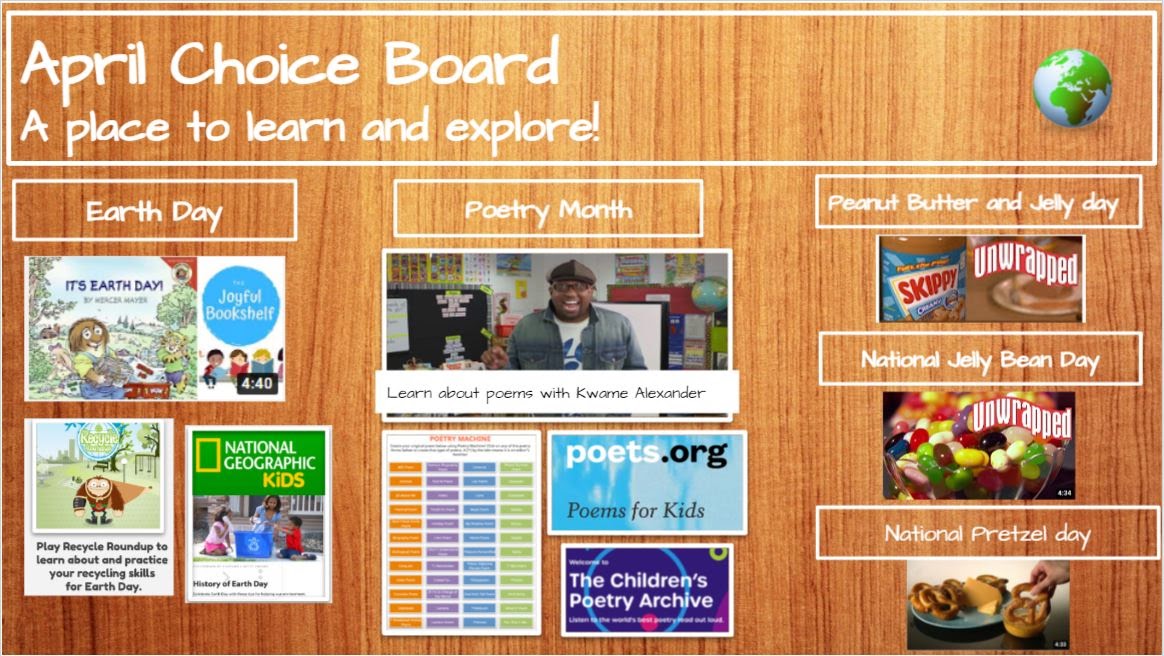 April Choice Board