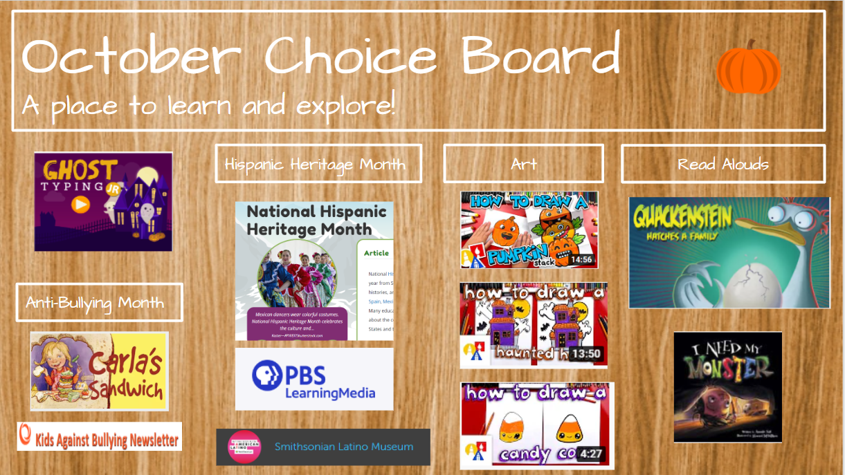 October Choice Board