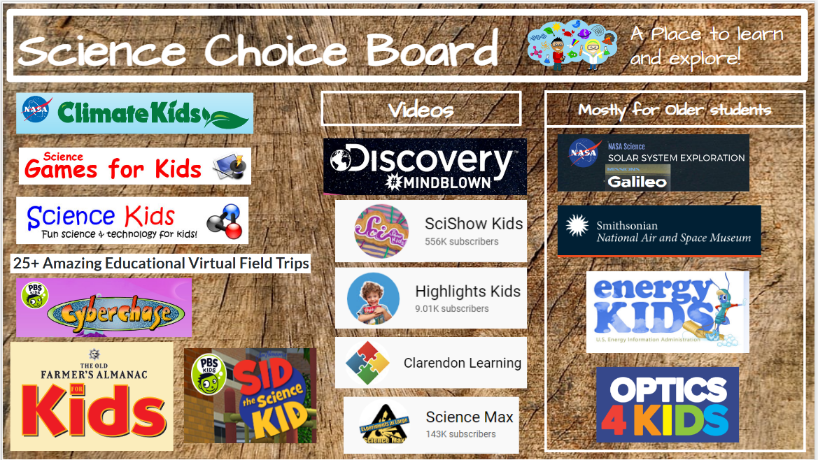 Science Choice Board