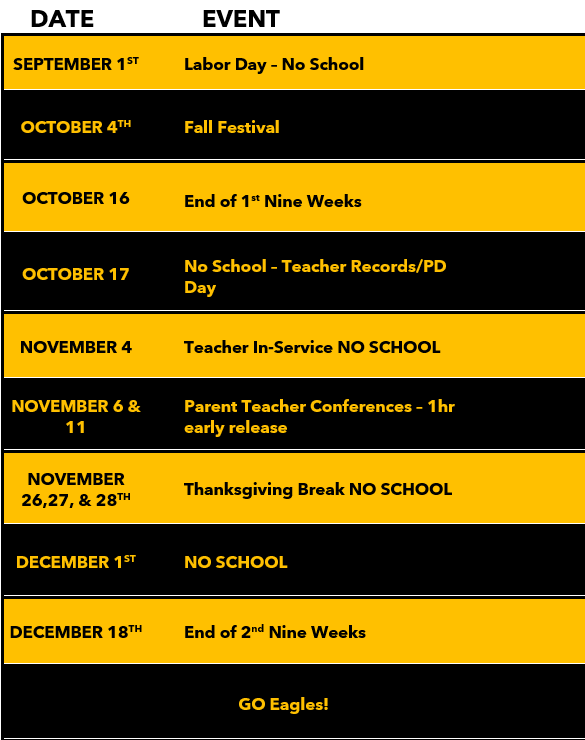 upcoming dates