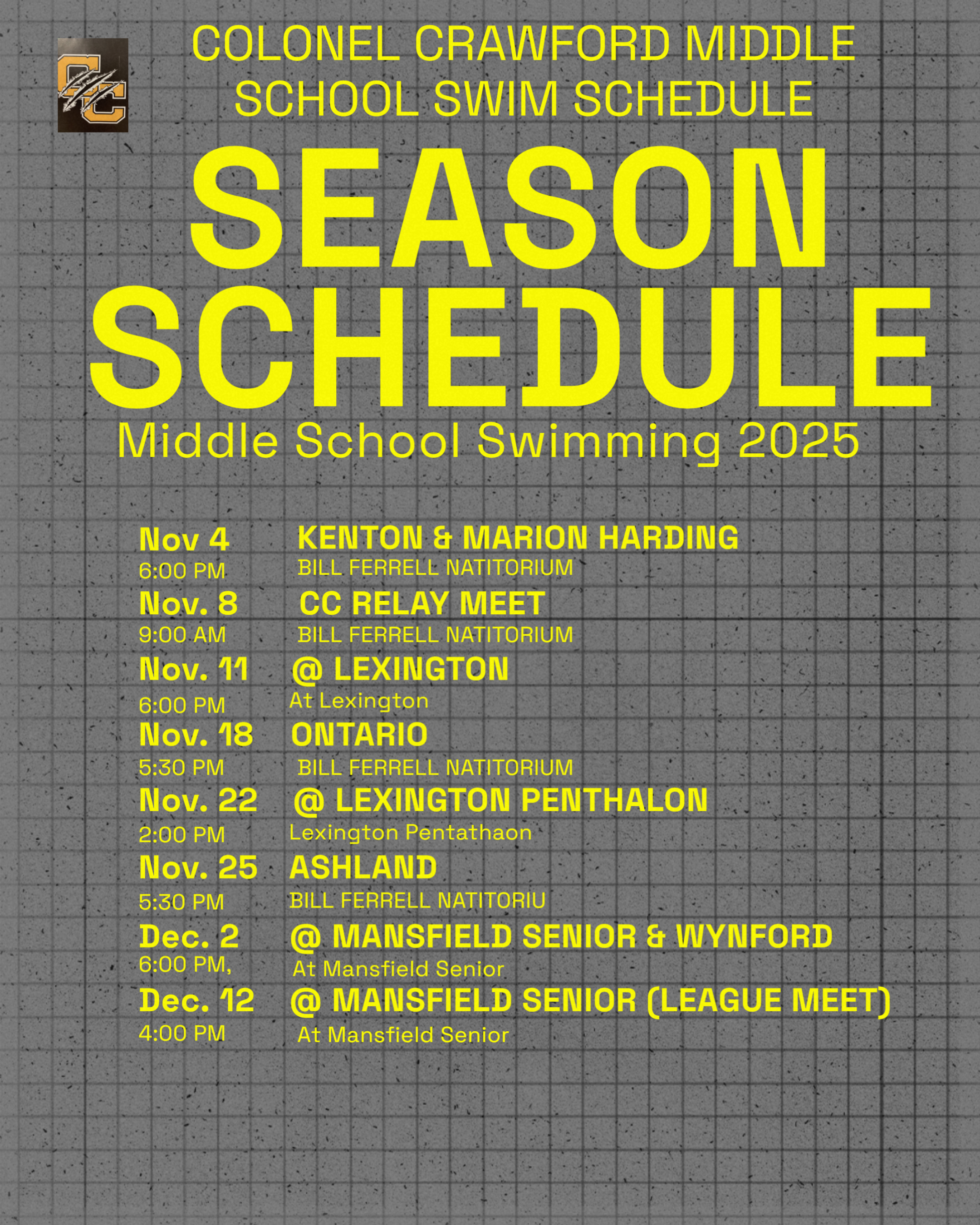 Middle School Swimming