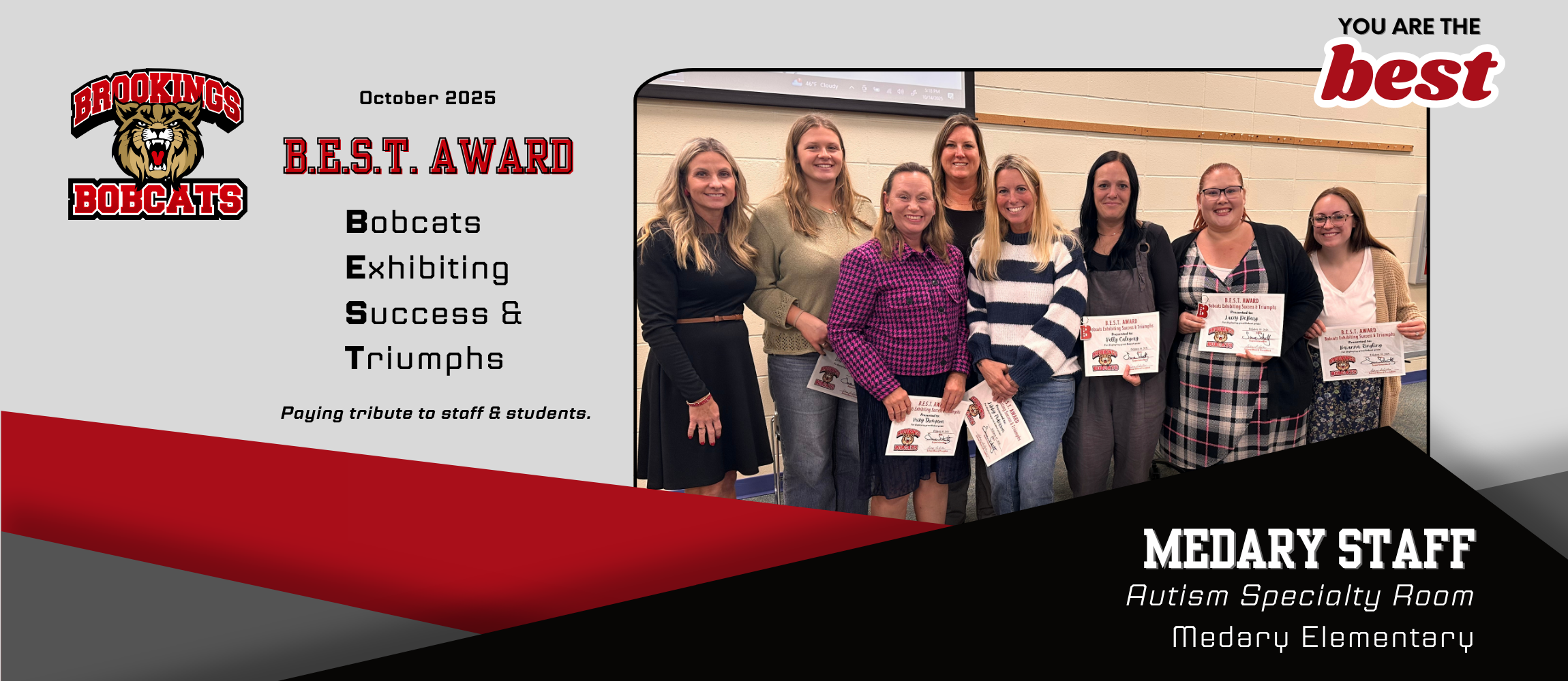 image of best award winner with superintendent summer schultz,