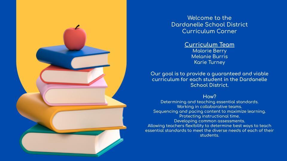 Welcome to the Curriculum Corner