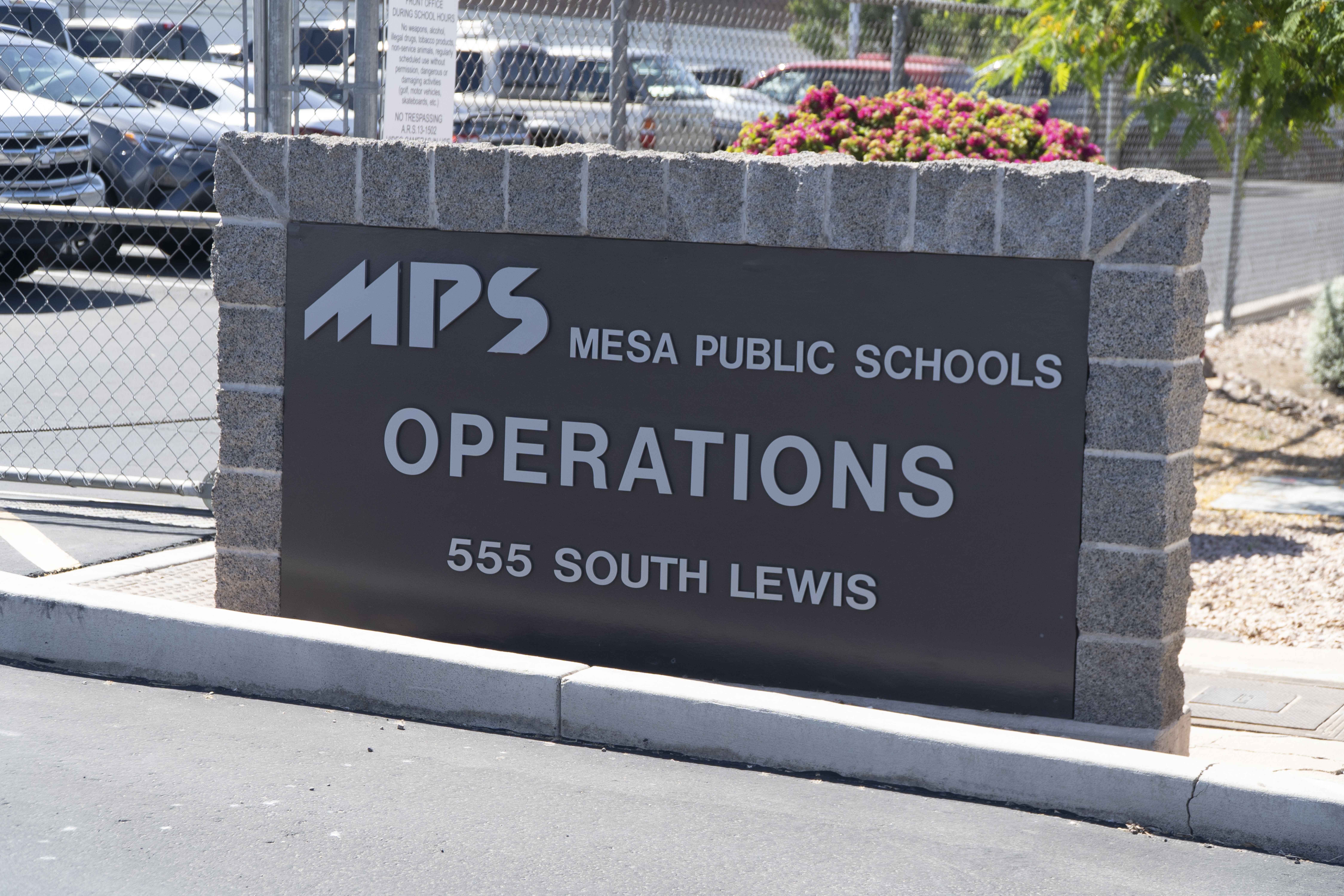 MPS Mesa Public Schools, Operations, 555 South Lewis sign