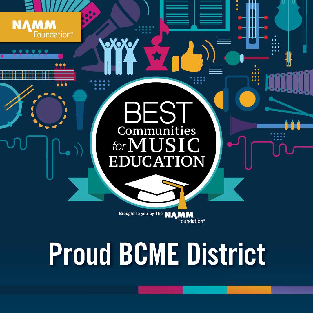 Best Communities for Music Education - Proud BCME District badge