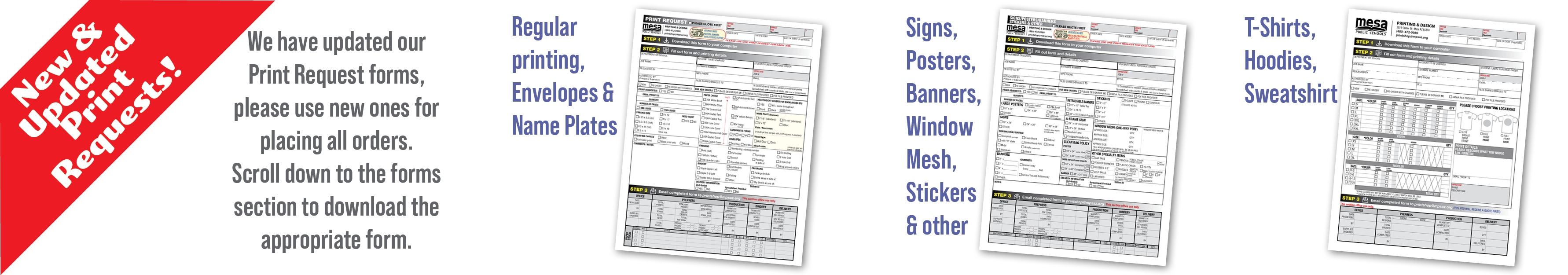 New and updated print request forms.