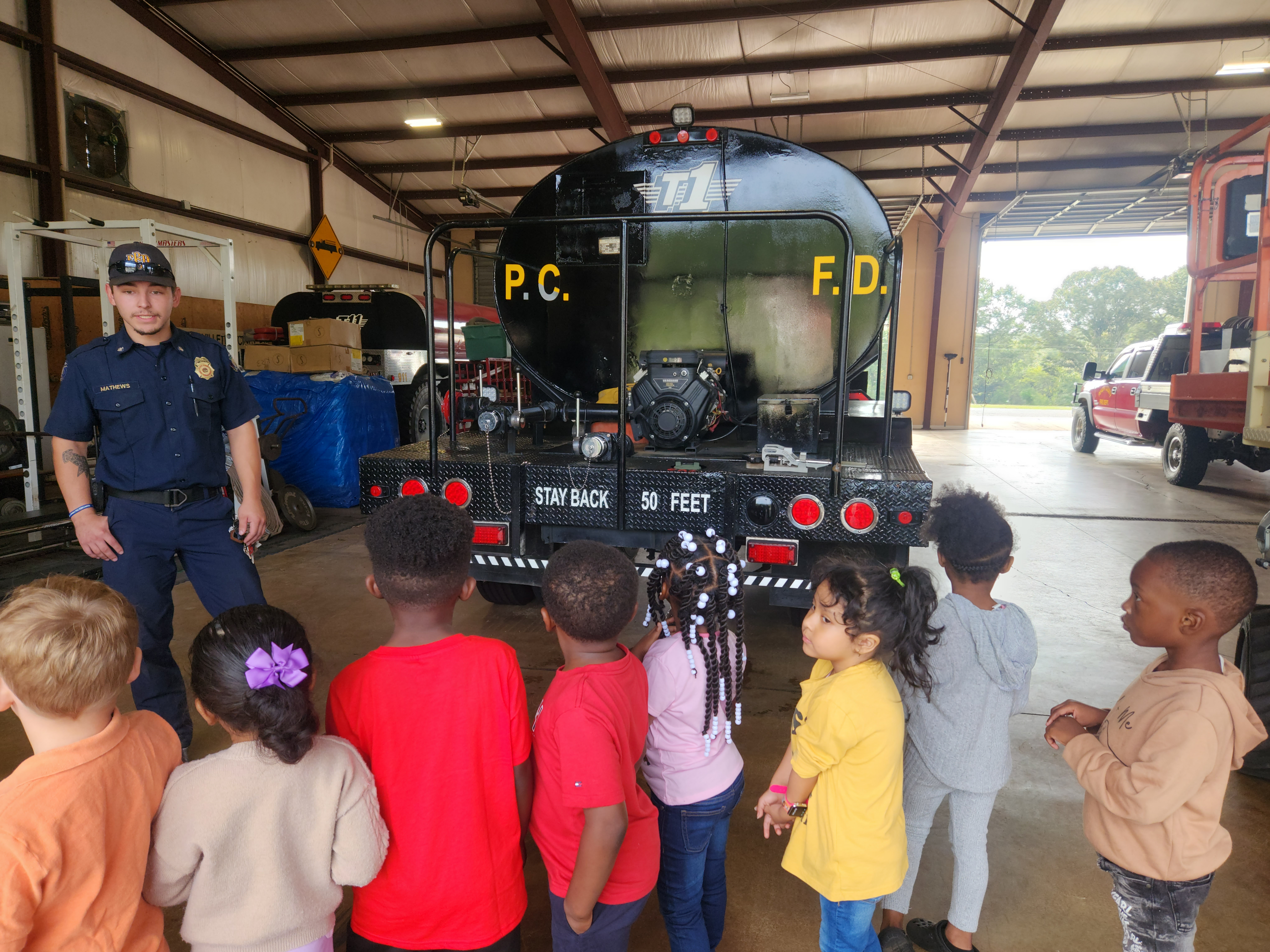 Pre-K students visit the fire station