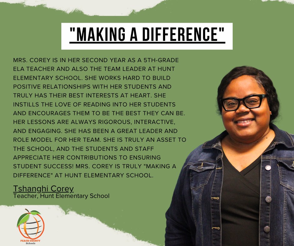 Ms. Corey; Making a Difference