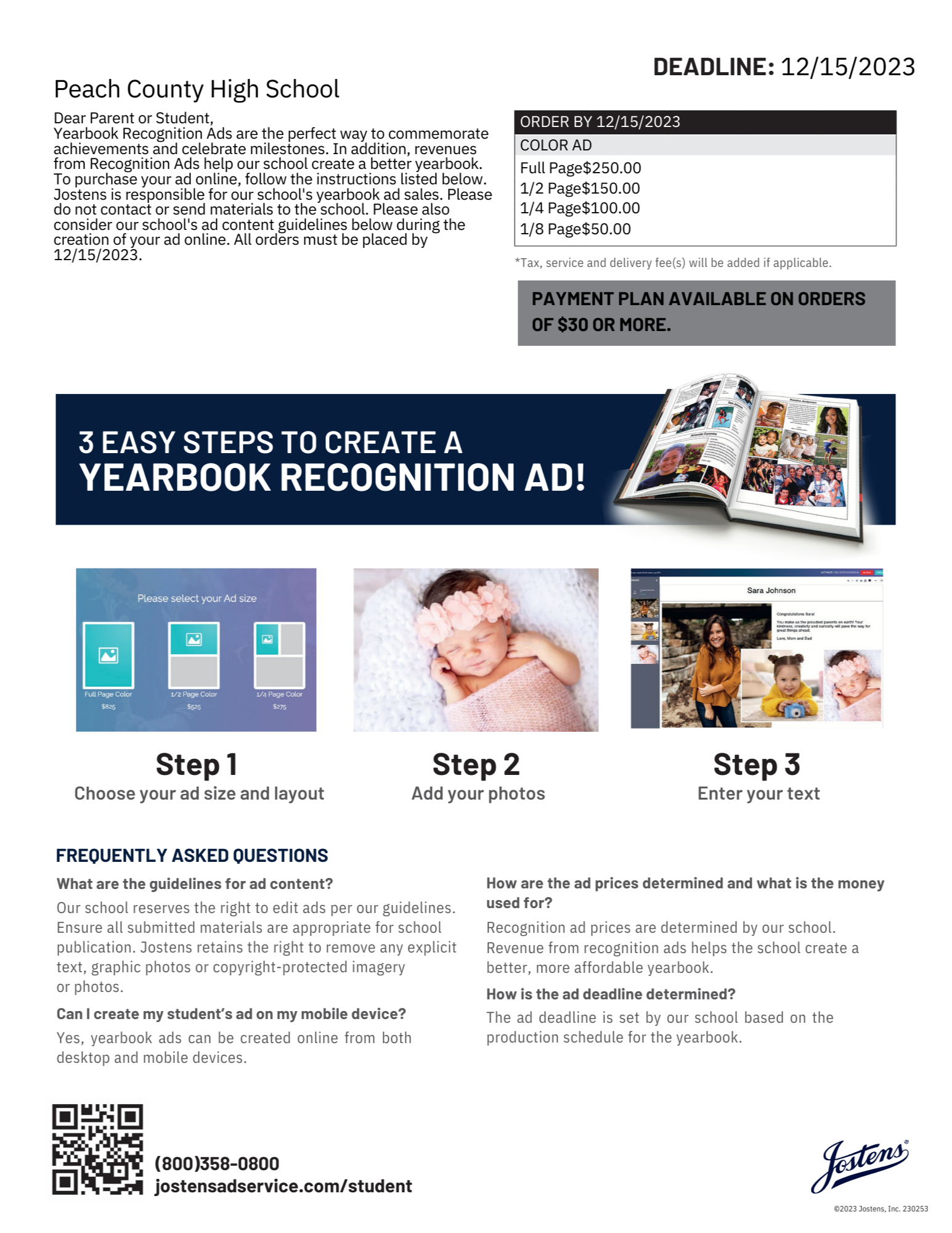 PCHS Senior Ad Information
