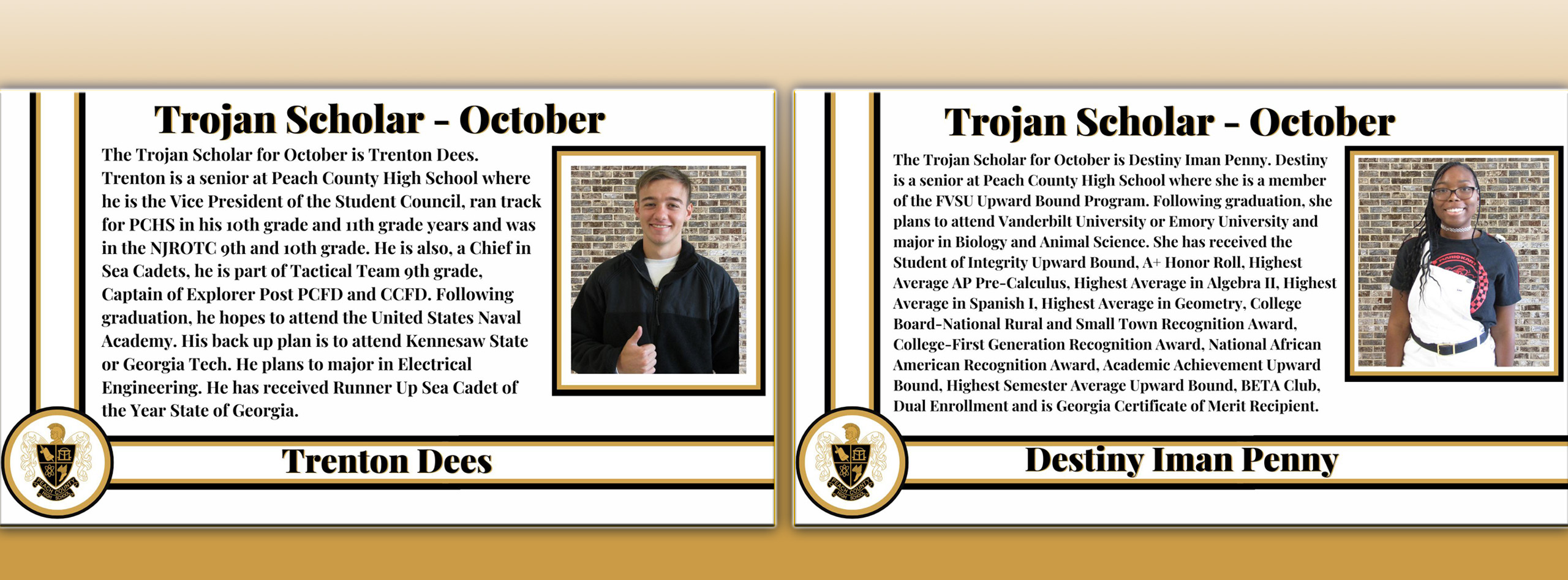 Trojan Scholars for October