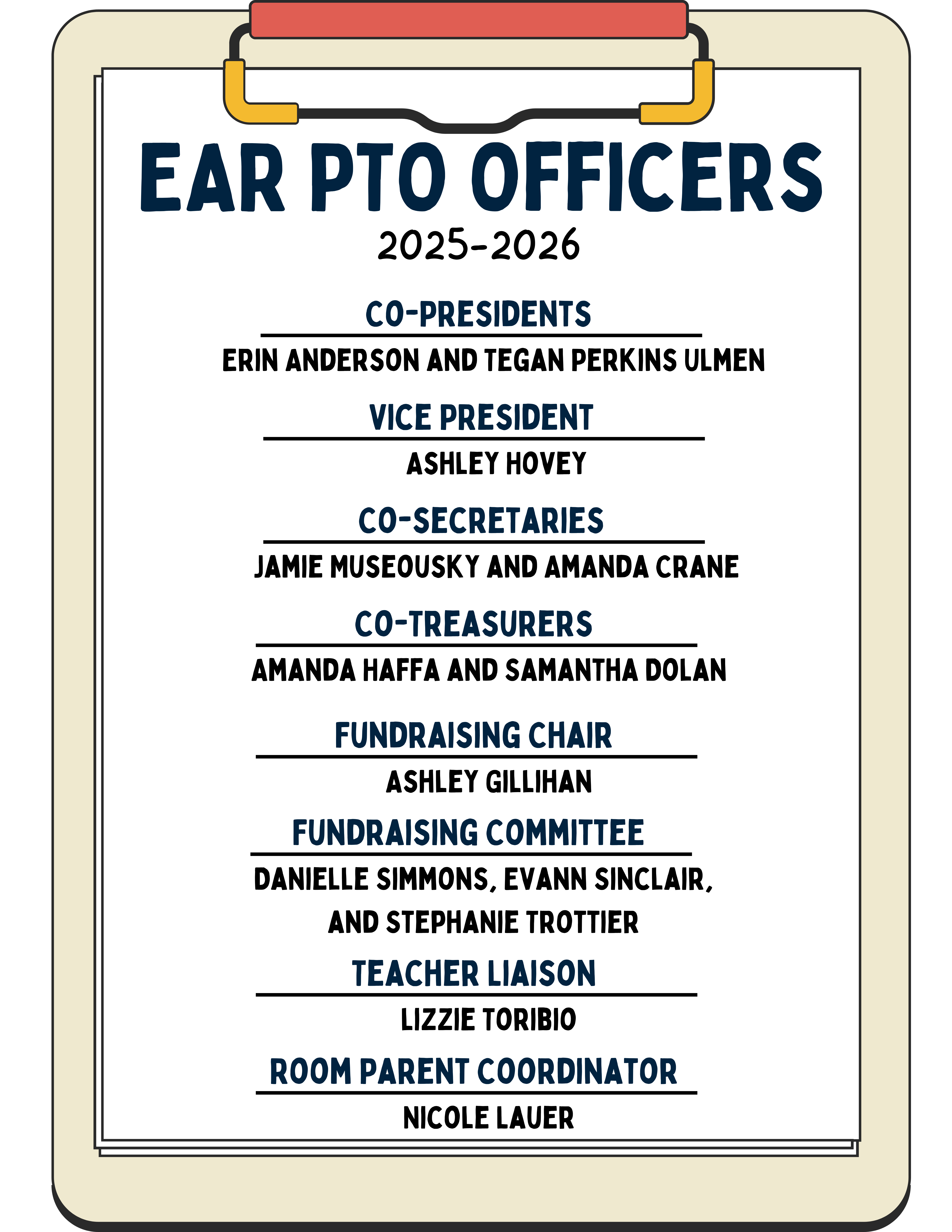 2025-2026 EAR PTO Officers