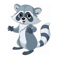 Cartoon mascot of a raccoon