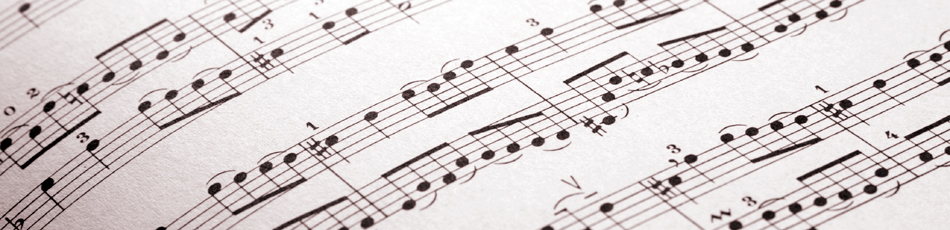 Banner image of a close up of a musical notes
