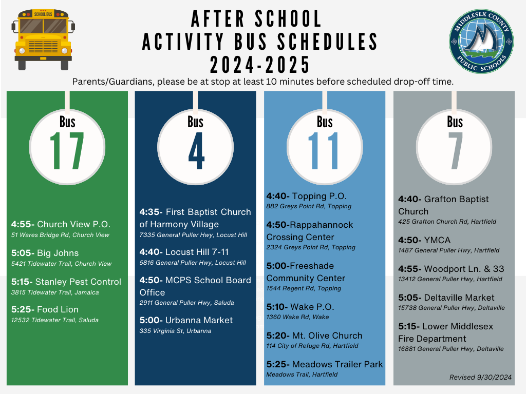 After School Bus Schedule